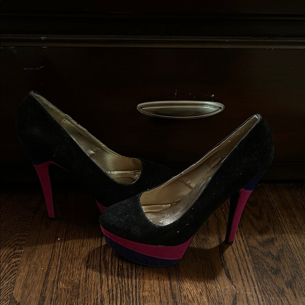 Charlotte Russe Black and Pink Heels